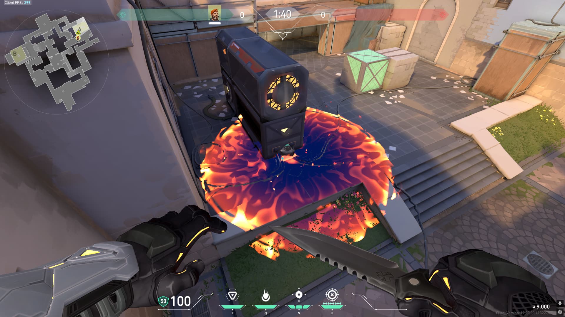 中央小部屋からAサイトデフォルト設置への空爆（１）