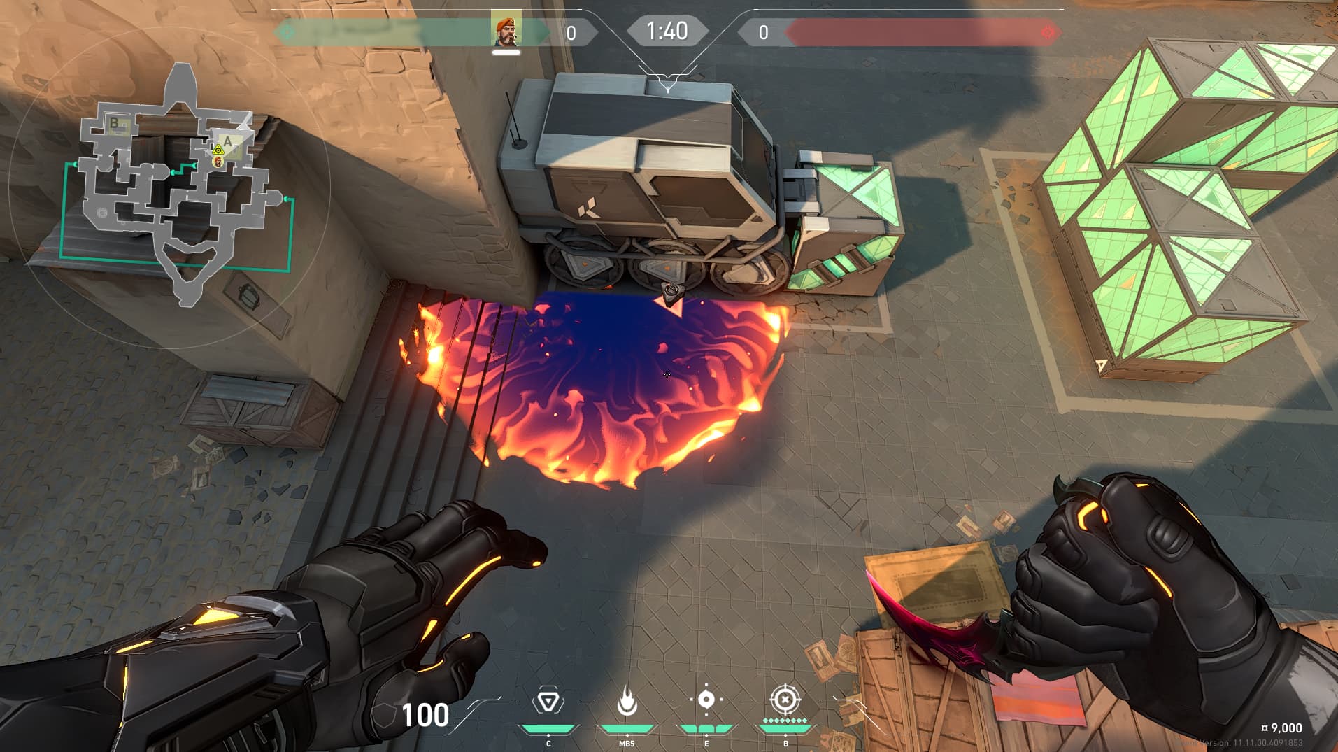 Aトラック前空爆シャワー前から