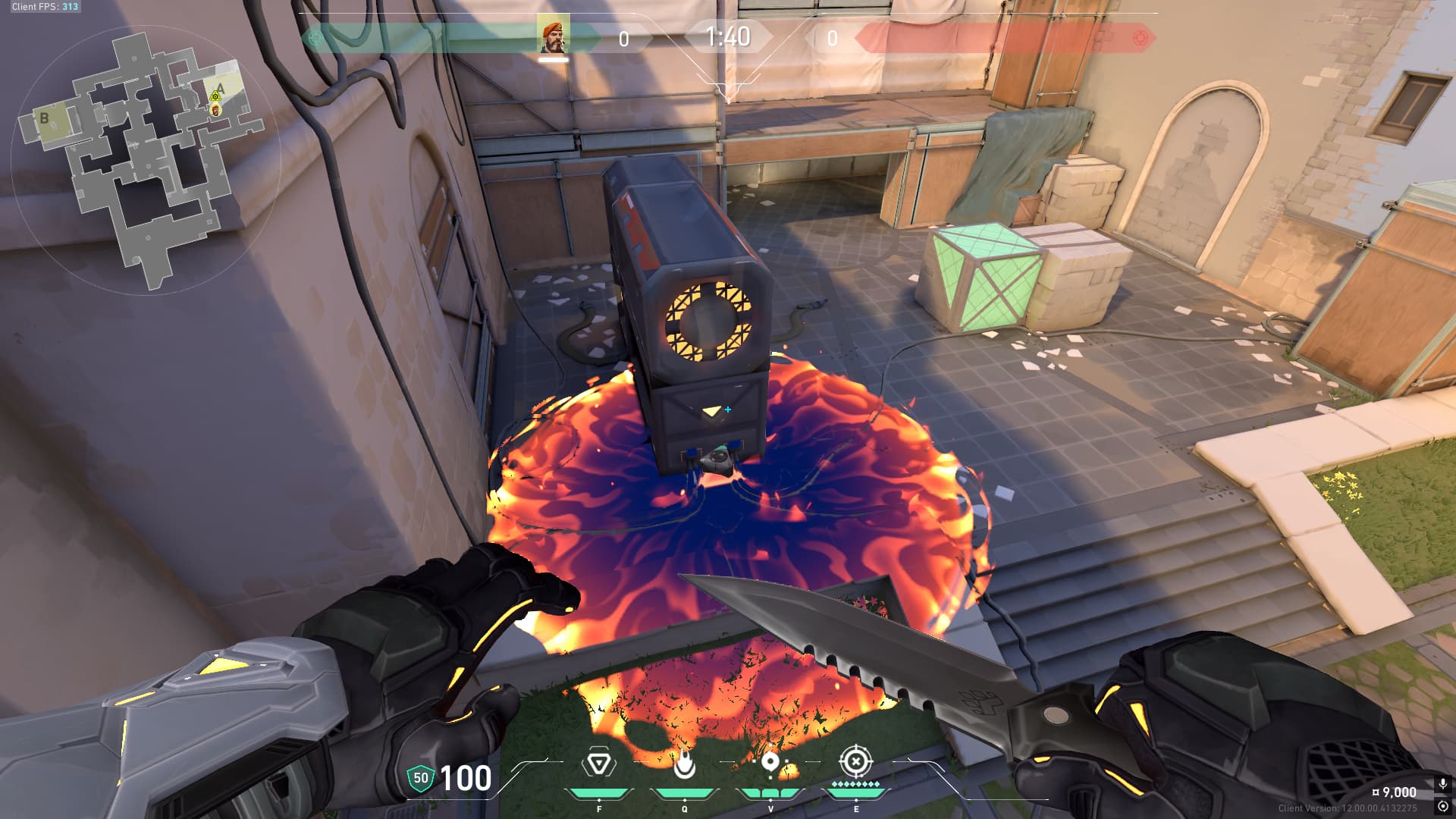 中央小部屋からAサイトデフォルト設置への空爆（２）